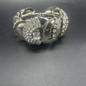 EUC/NWOB Stamped C. Wonder by Christian Siriano Silver Tone Hinged Cuff Bracelet